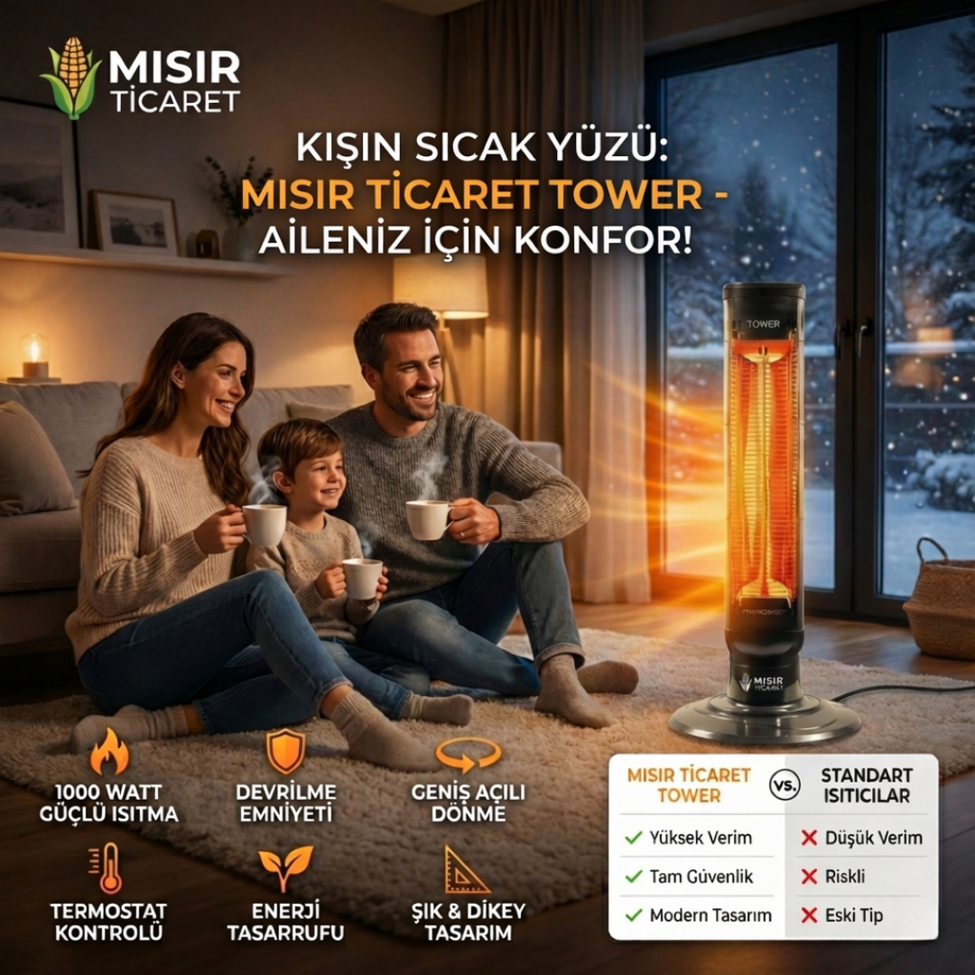 Karbon Dikey Isıtıcı 1000w